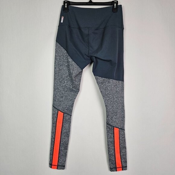 Zella Gray Colorblock High Vis/Neon Orange Stripe Legging M - Picture 4 of 5